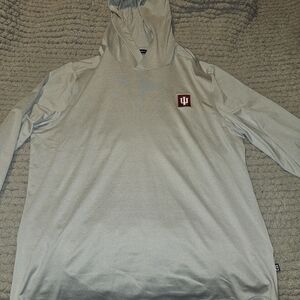 Indiana Hoosiers Cutter & Buck Light Gray Hooded Sweatshirt.
